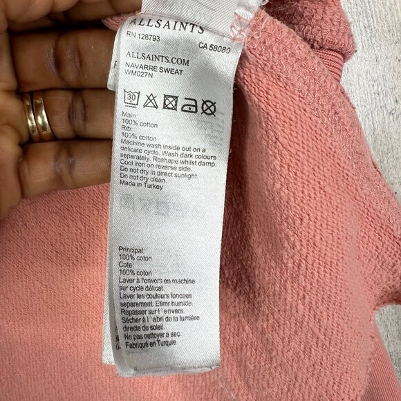 AllSaints Navarre Crop Sweater Women’s Medium Pastel Coquette Y2K Quiet Luxury - Picture 10 of 15